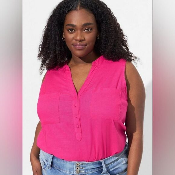 Torrid Harper Linen Pullover Tank Size 5 NWT - Picture 1 of 5